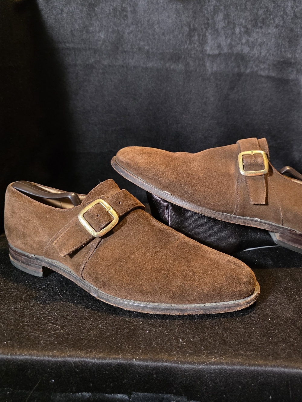 Loake Brown Suede Single Monk Strap Mens Size 9.5